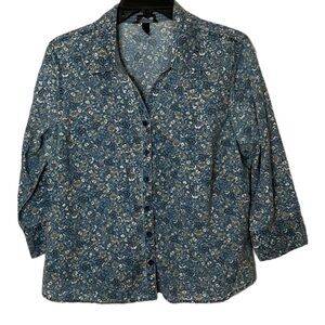 Krazy Kat Paisley Print Button Down Top